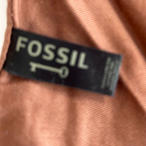 Fossil Maddox Brown Tan Leather Canvas Crossbody / Shoulder Bag - Picture 11 of 16